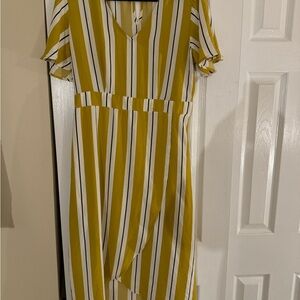 Striped Yellow and White Dress